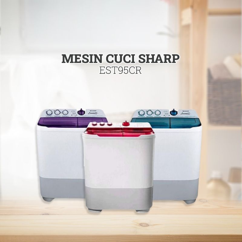MESIN CUCI SHARP 95CR TWIN TUB AQUAMAGIC 9KG