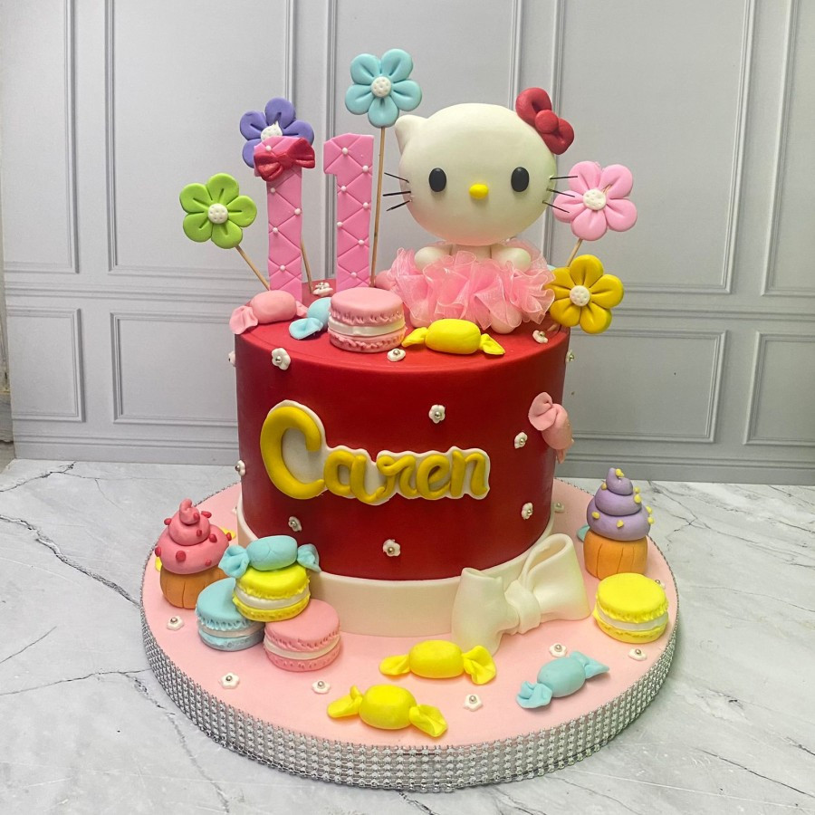 

Kue Ulang Tahun / Birthday Cake Tema Hello Kitty / Kue Ultah Costum