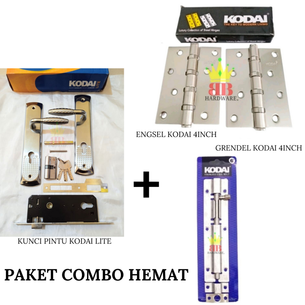 PAKET COMBO HEMAT ( K.P KODAI LITE + ENGSEL KODAI 4 INCH + GRENDEL KODAI 6 INCH )