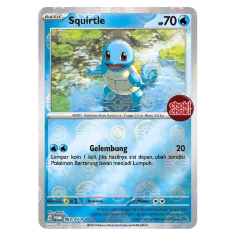 Kartu Pokemon Choki-Choki Squirtle Hologram Langkah