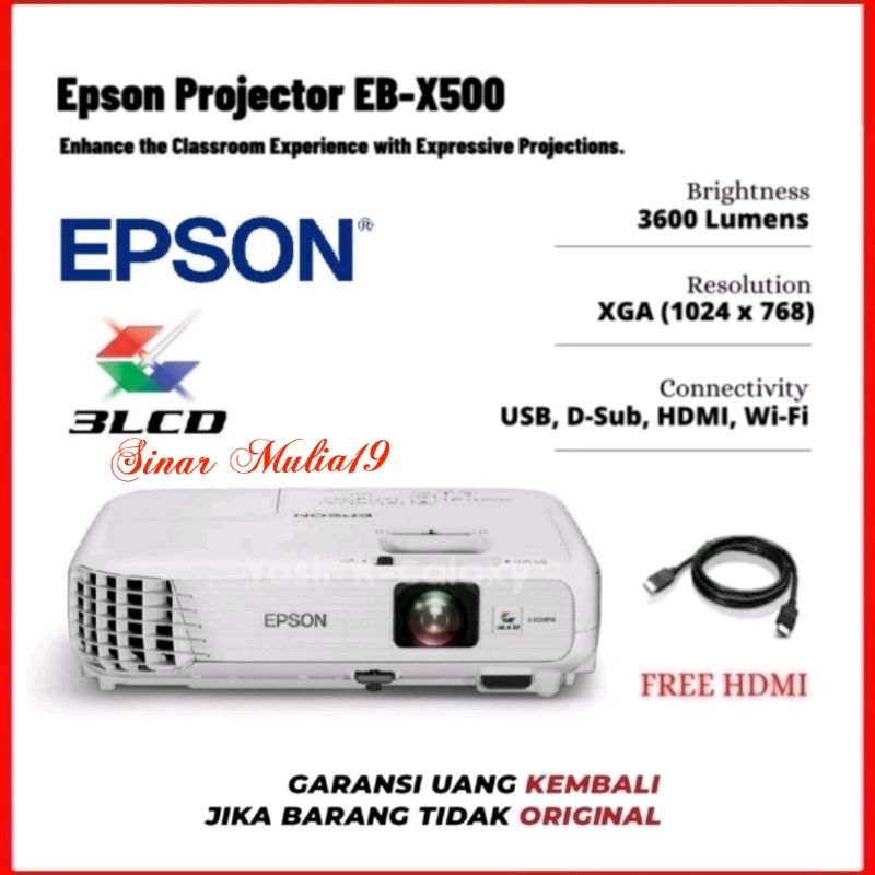 Proyektor EPSON EBX500 Original XGA 3.600 Lumens