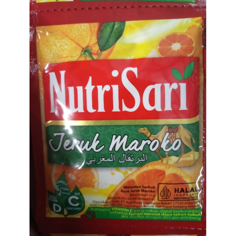 

nutrisari rasa jeruk Maroko per renceng isi 10 sachet