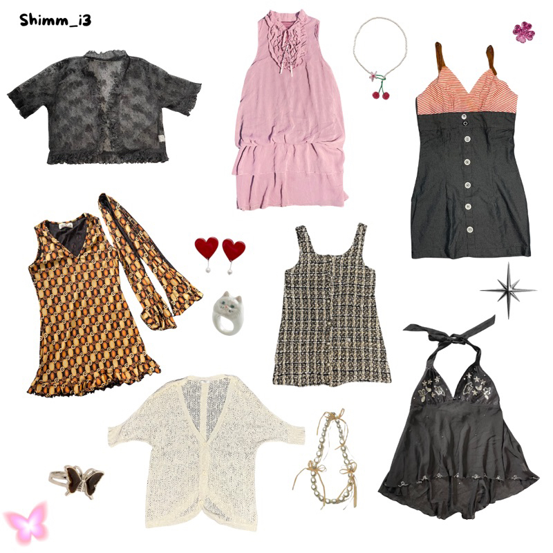 shim.i23| VOL4 BLOUSE- DRESS|y2k clothes,fairy core, acubi, pinterest style, baju aesthetic,bohemia
