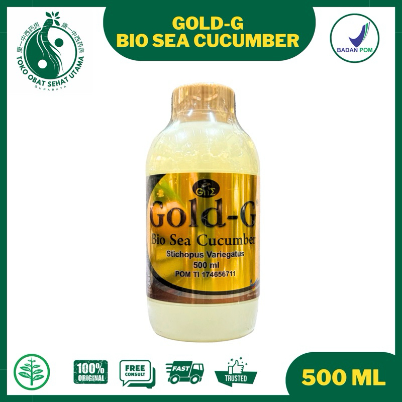 

GOLD-G BIO SEA CUCUMBER 500 ML / Minuman Ekstrak Teripang Emas / Membantu Penyembuhan Luka, Gangguan Lambung, Nyeri Sendi / jelly gamat no