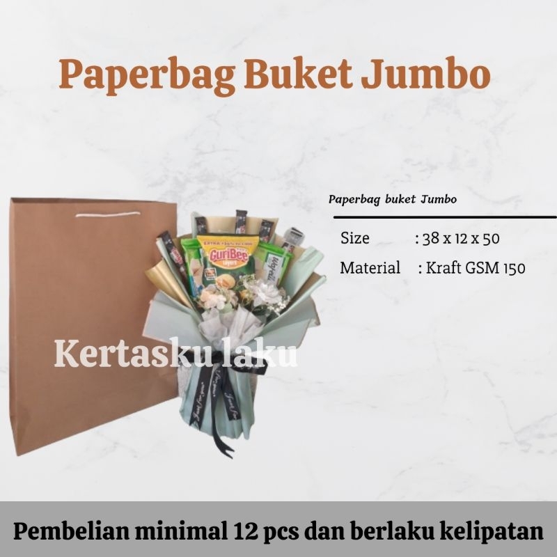 

Paperbag Buket Jumbo, tas kertas kemasan buket, P38 L12 T50