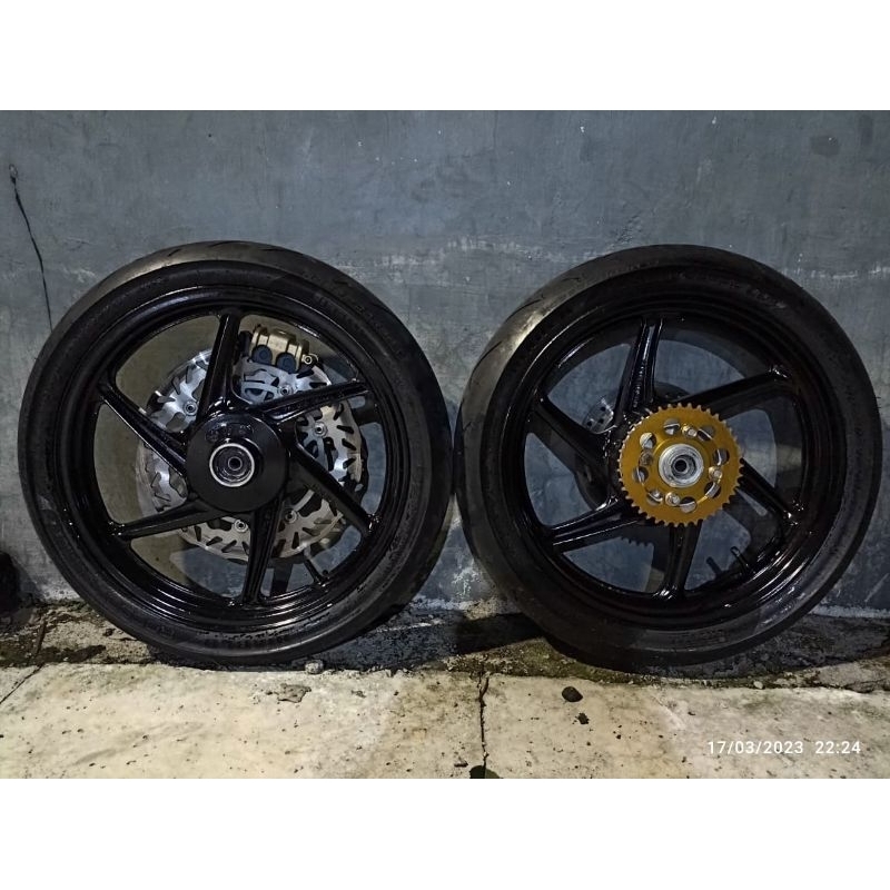 [[SIAP KIRIM]] VELG ENKEI COPOTAN CB150 REPAINT SET BAN SK01 TINGGAL PASANG PNP NINJA TIGER SCORPIO 