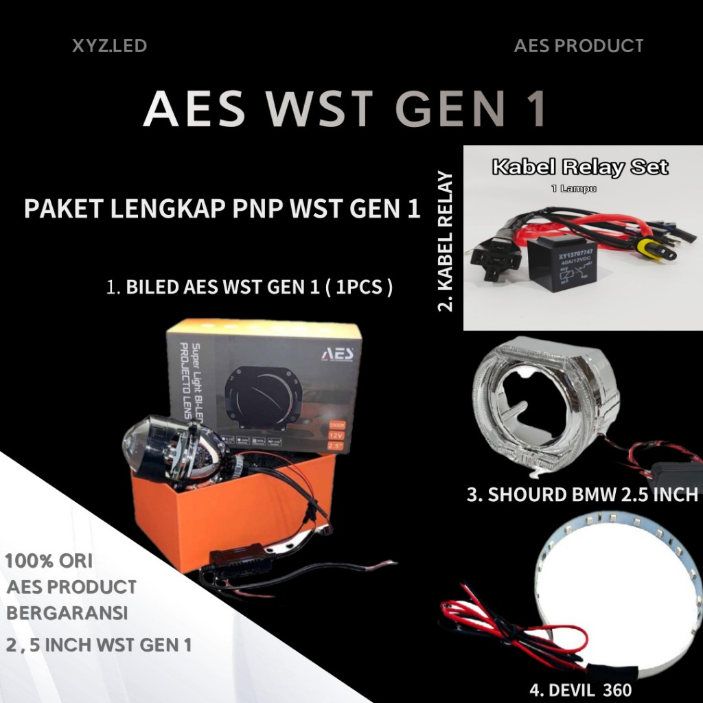WST GEN 1 COMBO PAKET HEMAT BILED WST GEN 1 ORIGINAL BILED  WST AES PAKETAN SHROUD 2,5 INCHI | BILED