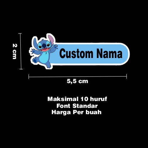 

Sticker Nama Decal Vinyl Tahan Air Stitch Custom