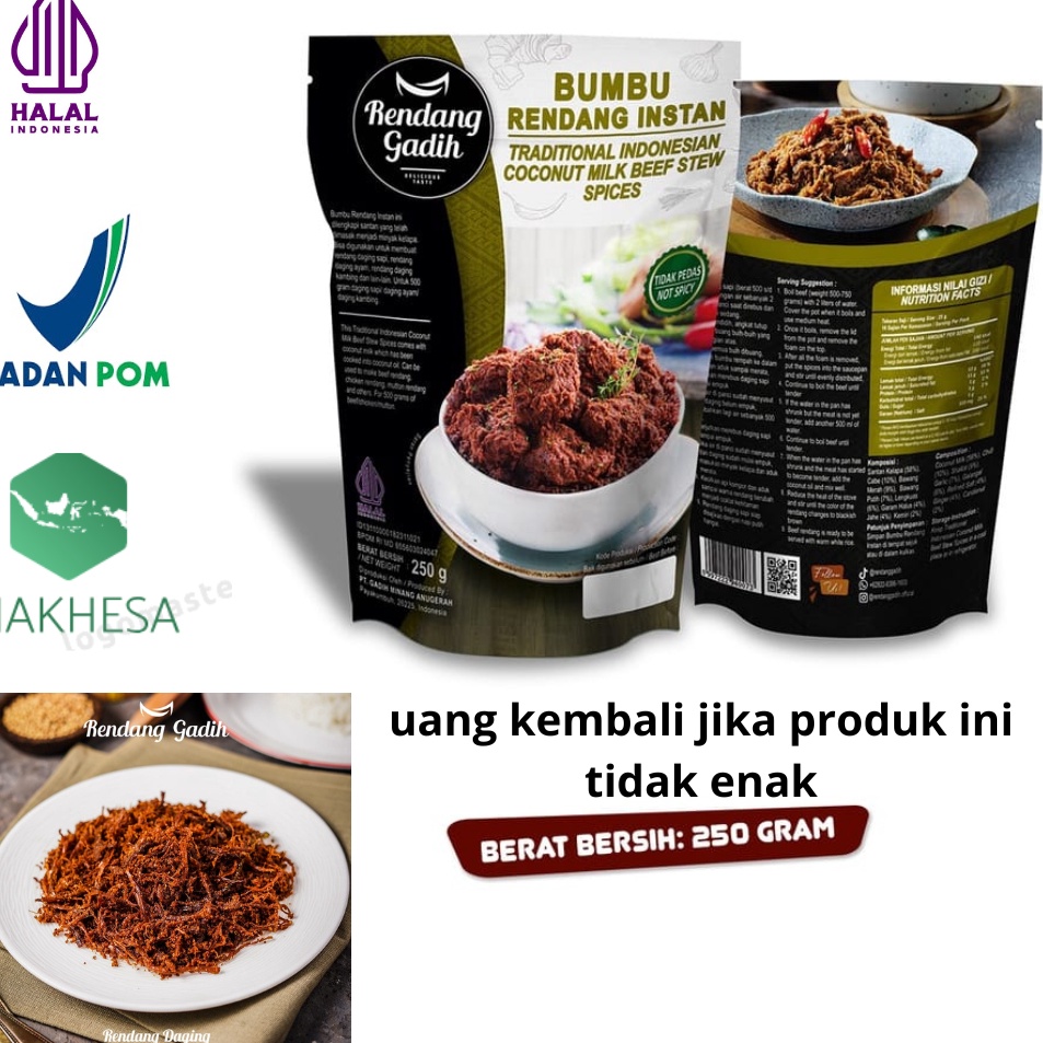 

Real produk Rendang Gadih Bumbu Rendang Instan 25 gram