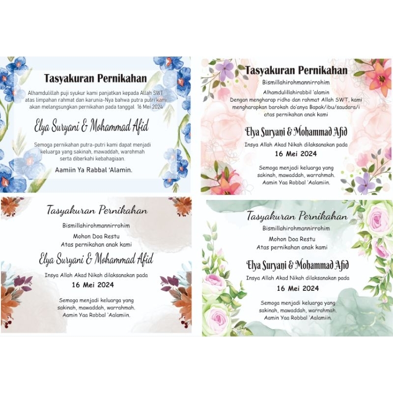 stiker tasyakuran pernikahan, menjelang pernikahan, walimatul nikah