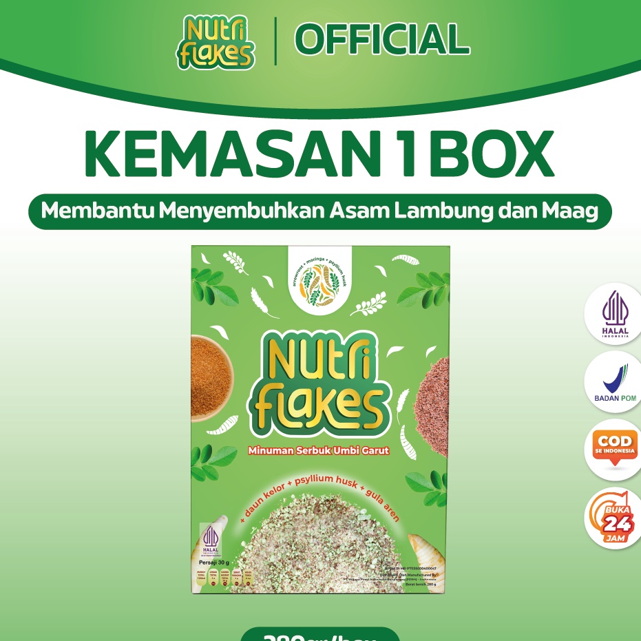 

Jaminan Kualitas Nutriflakes Sereal Umbi Garut Solusi Asam Lambung 1 Box