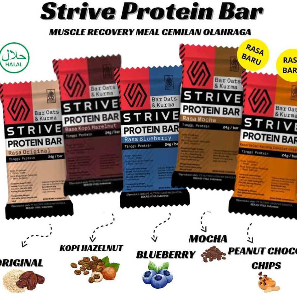 

Murah Banget STRIVE Protein Bar Muscle Recovery otot pemulihan Meal Cemilan Olahraga Sehat