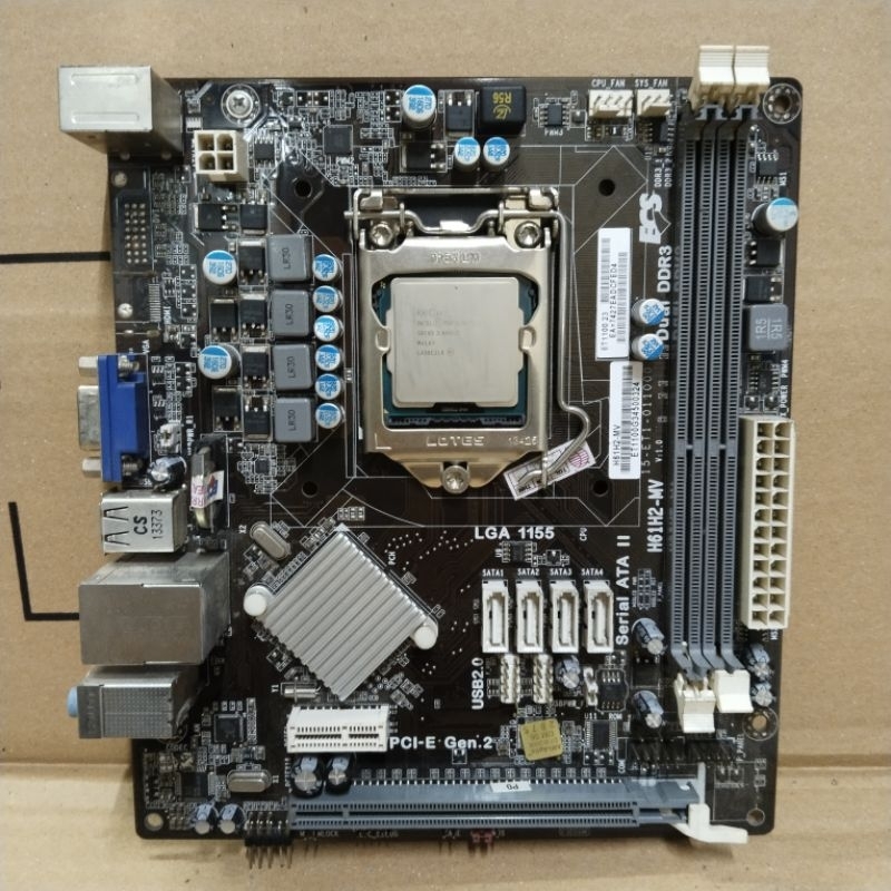 Motherboard ECS H61H2-MV LGA 1155 DDR3 + Prosesor G2030