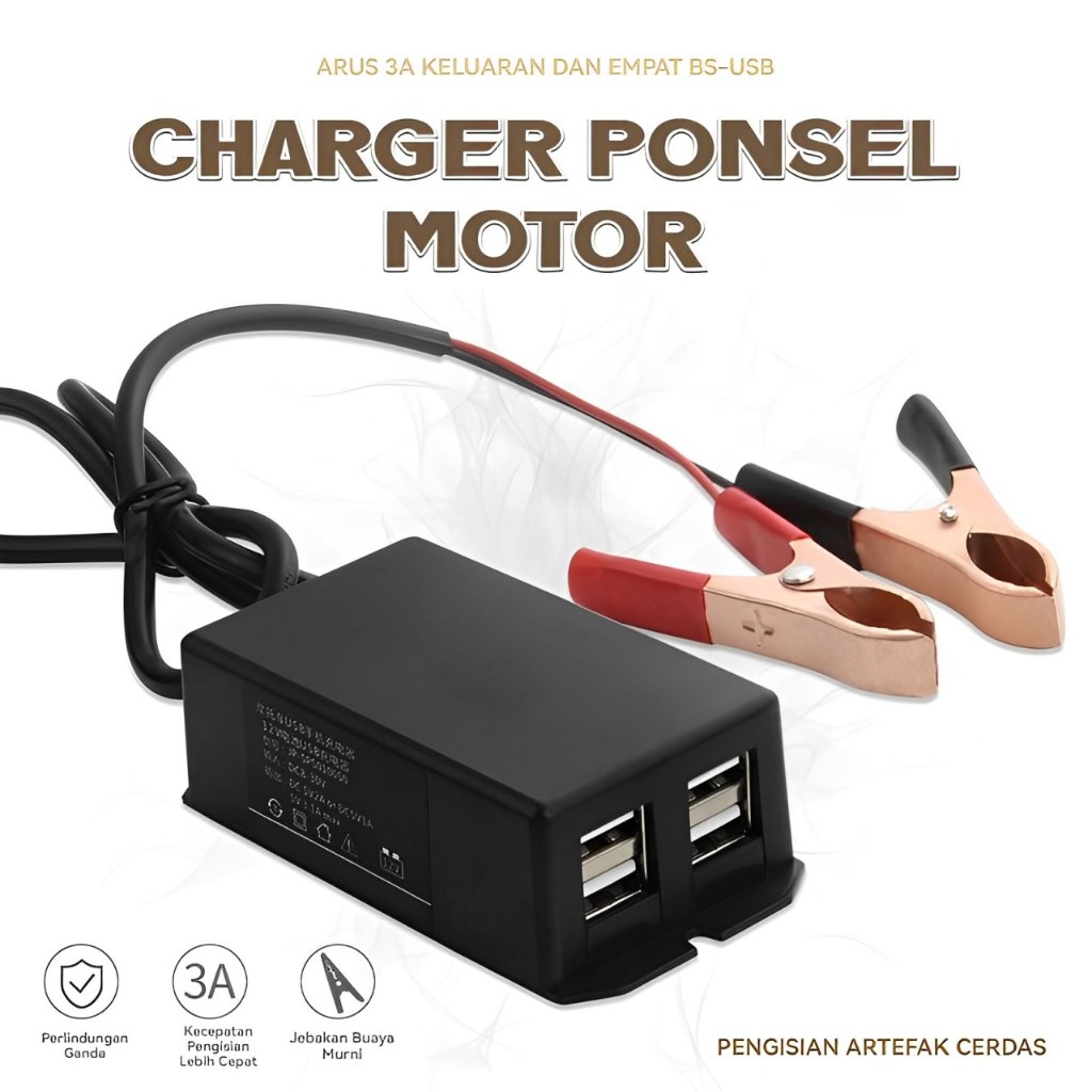 Pengisi Aki Charger Aki 20AH 12V Sepeda Baterai Mobil Aki