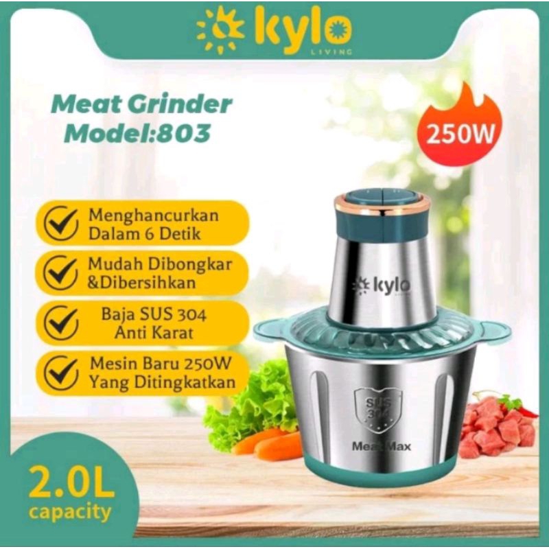 ASLI ORI QME,KYLO,GSE Blender multifungsi 2ltr, Chopper Blender daging penggiling Meat Blender
