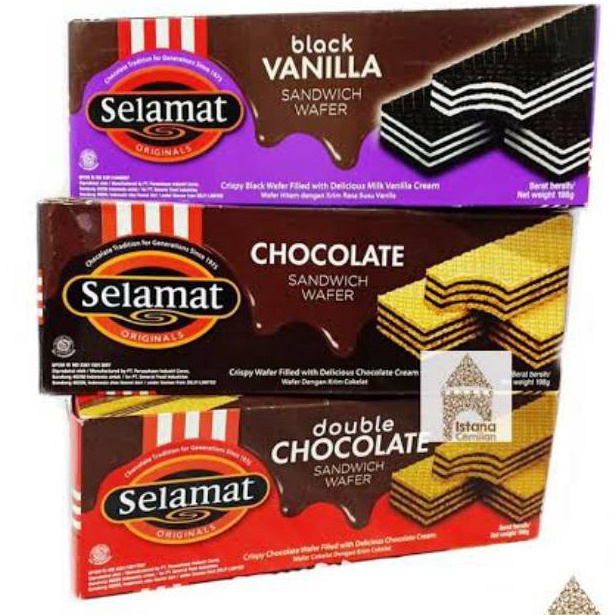 

Promo Sekarang SELAMAT SANICH WAFER 145 GRAM ALL VARIAN WAFER SELAMAT CHOCOLATE BLACK VANILA