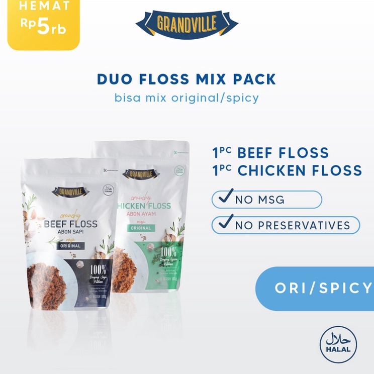 

Extra deals Grandville Abon SAPI AYAM Crunchy Duo Mix Pack