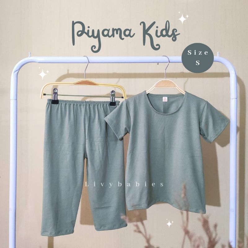 Piyama Anak Rayon Polos (Size S)