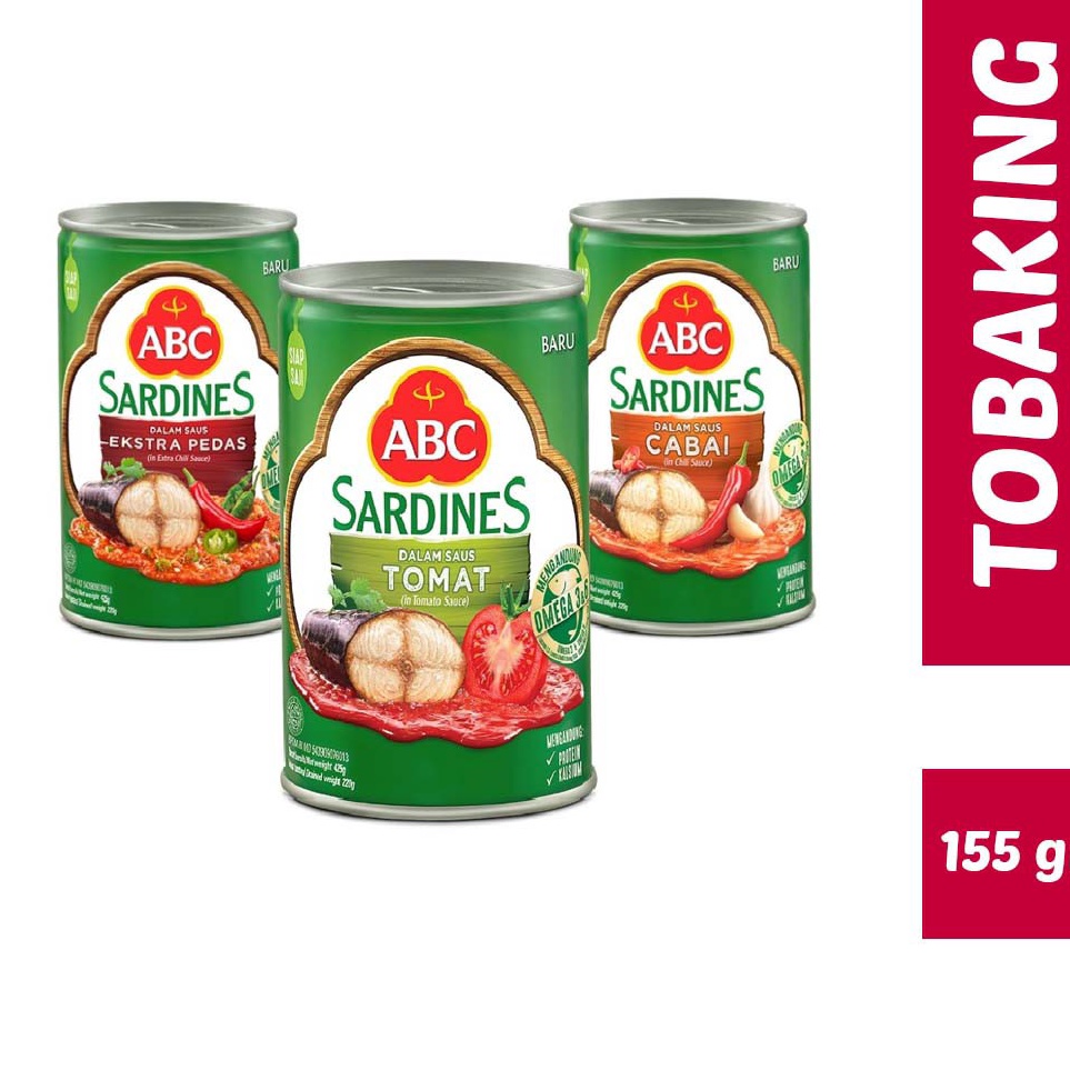 

Paling dicari Sarden ABC Sardines Tomat Cabai Extra Pedas 155gr