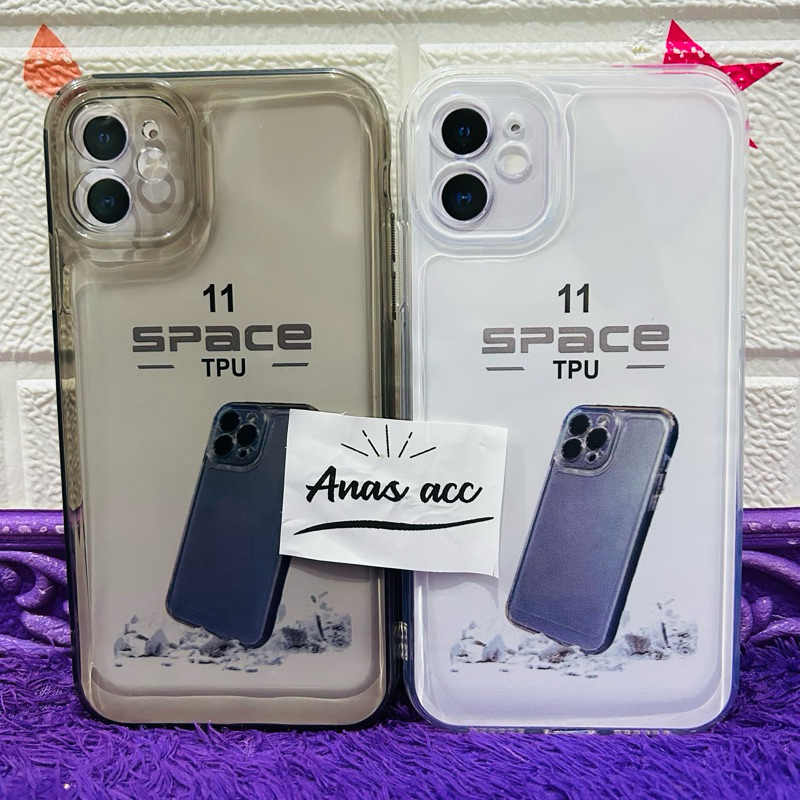 SoftCase Casing iPhone 11 Silikon Bening Clear Black Transparan Pelindung+Camera