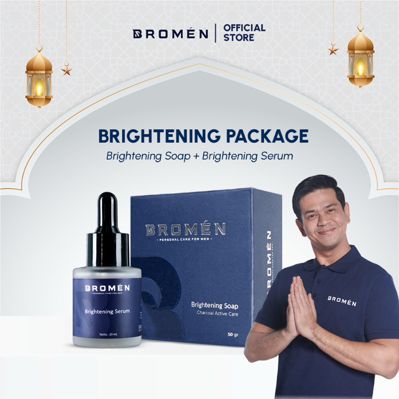 Paket Lengkap Sabun dan Serum Bromen Brightening Sabun Wajah Pemutih Pria