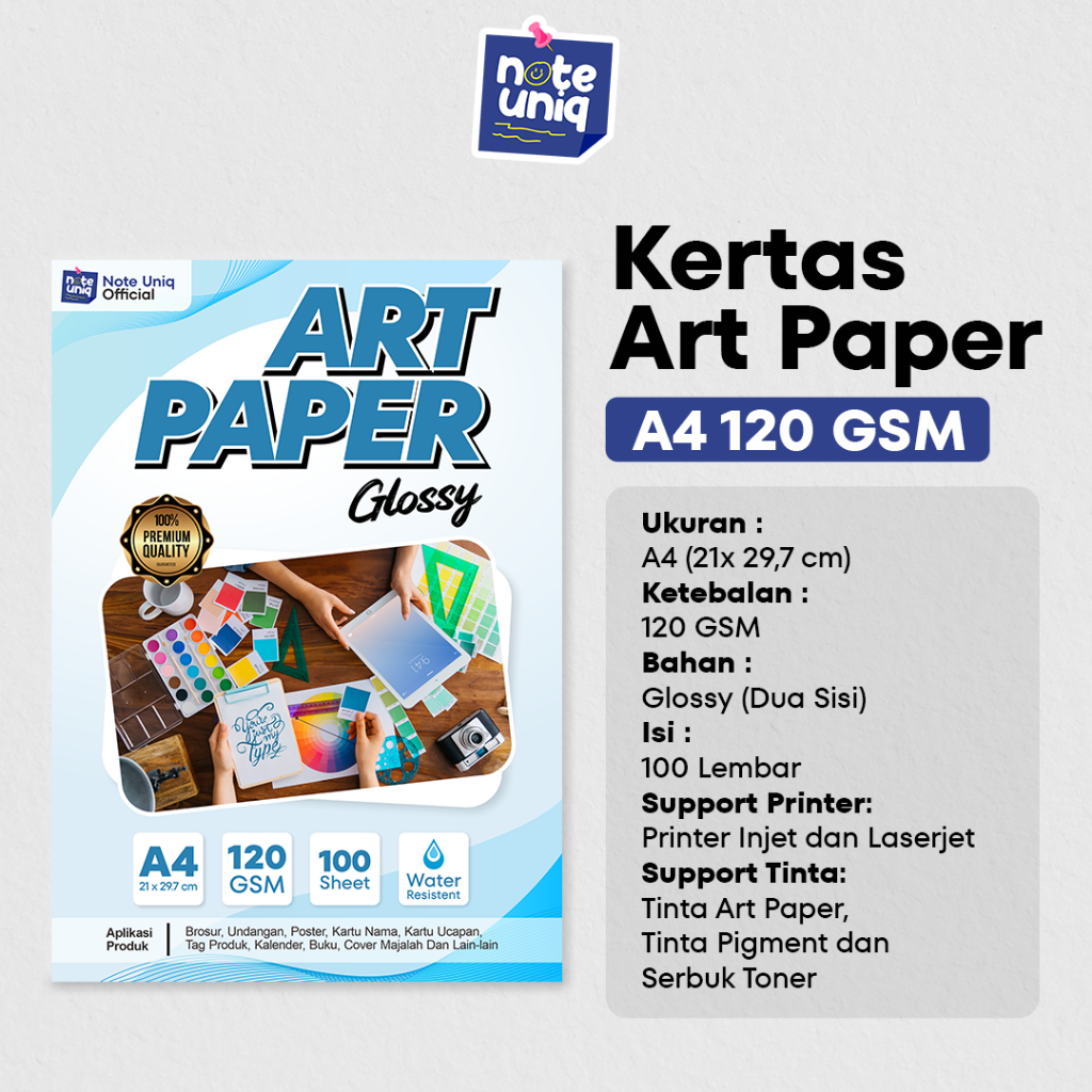 

Kertas Art Paper A4 120 GSM - Isi 100 Lembar