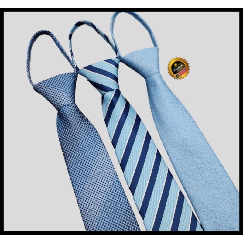 DASI PRIA DASI BIRU MUDA DASI INSTAN DASI KANTOR SIAP PAKAI