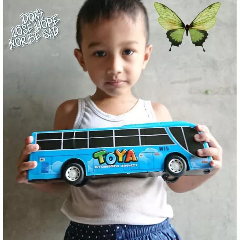 Mainan Anak Mobil Bus Tayo Toya Ukuran Besar Panjang Bus 32cm