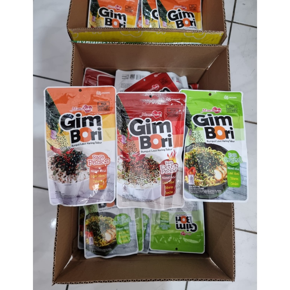 

Official Shop Mamasuka Gim Bori Rumput Laut Kering Tabur Halal 6 Gram