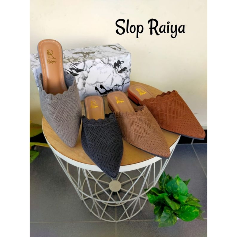 Slop Raiya Brokat Import/Slop Wanita/Sandal Pesta