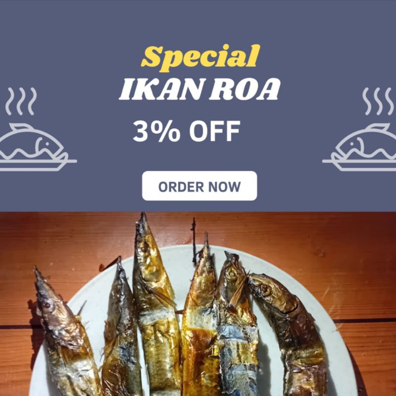 

Ikan roa asap 10 ekor | ikan roa manado asap | ikan roa asap 1/2gepe