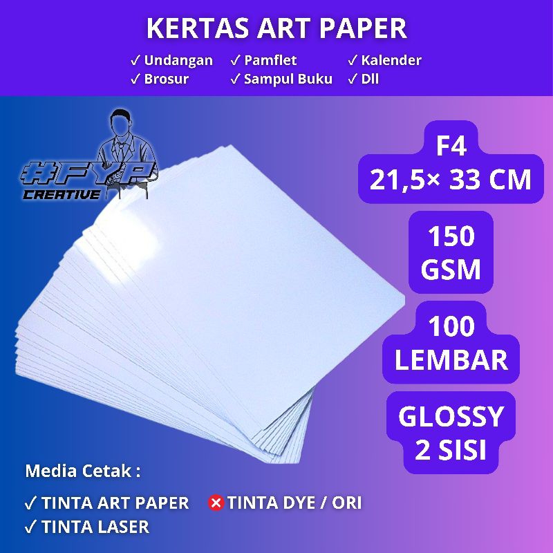 

Kertas Art Paper 150 Gsm Ukuran F4 (21,5×33 Cm) | Kertas Undangan, Kertas Kalender, Kertas Brosur, Dll