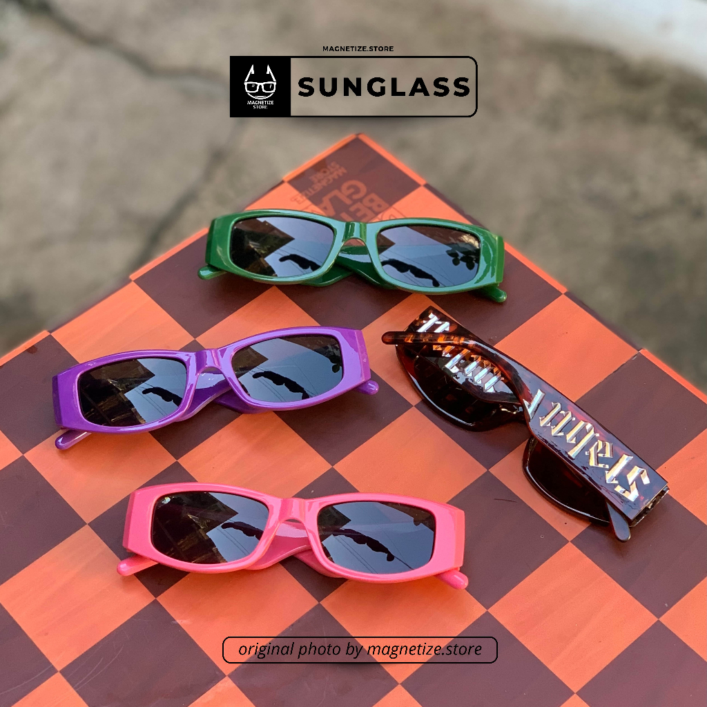 Kacamata Hitam Putih Pria Wanita Fashion Kotak Gaya Korea Rapper Murah Nyentrik Vintage Retro Classi