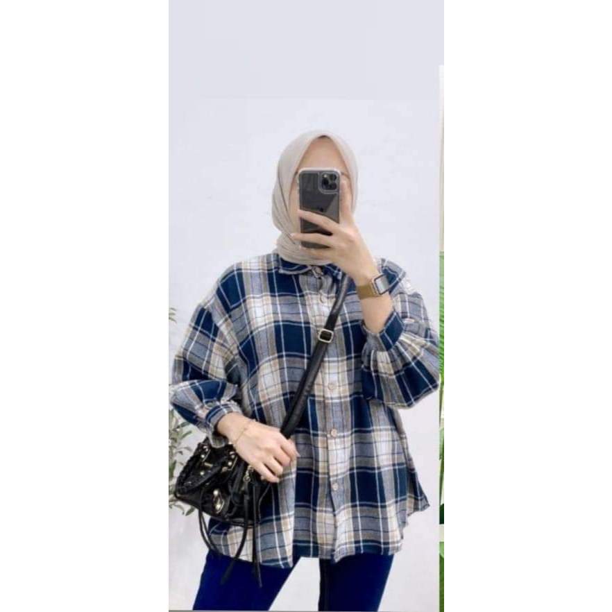 Jevanni kemaja flanel kotak dewasa