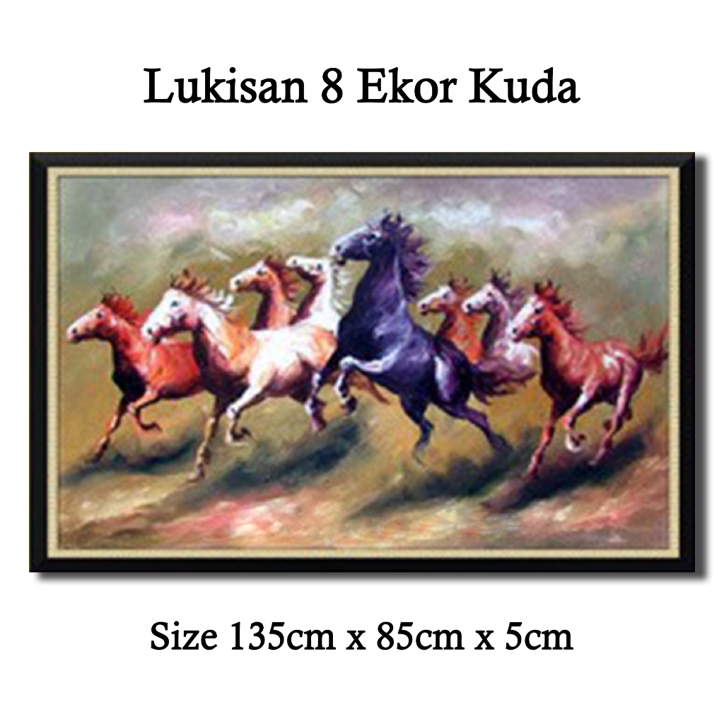 HN112 - Lukisan 8 Ekor Kuda
