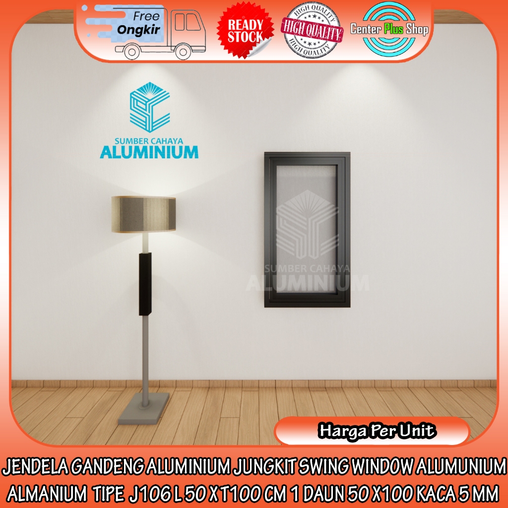 [INSTANT] JENDELA GANDENG 1 DAUN JENDELE JUNGKIT SWING WINDOW ALUMUNIUM ALUMINIUM TIPE  J106 L 50 X 