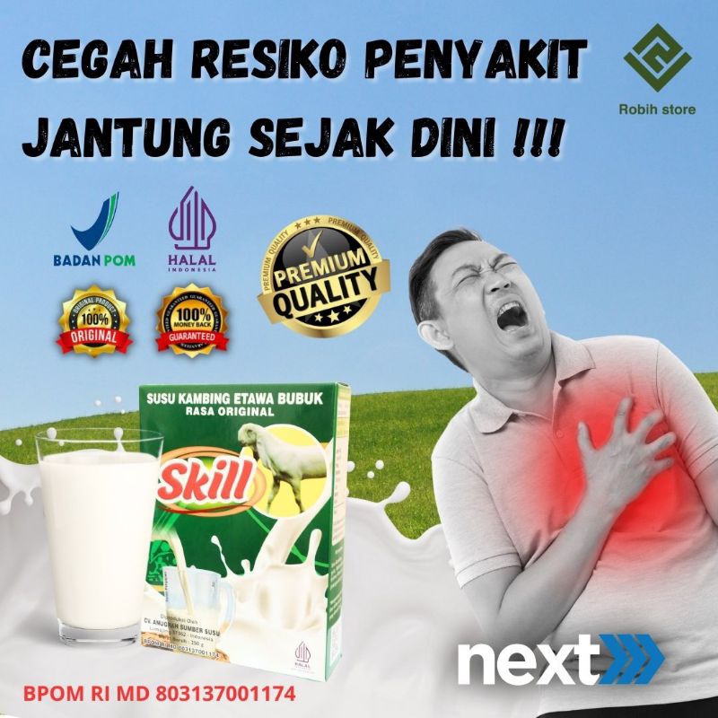 

CEGAH RESIKO PENYAKIT JANTUNG SEJAK DINI !!! DENGAN MINUM SUSU KAMBING ETAWA SKILL 100% ORIGINAL