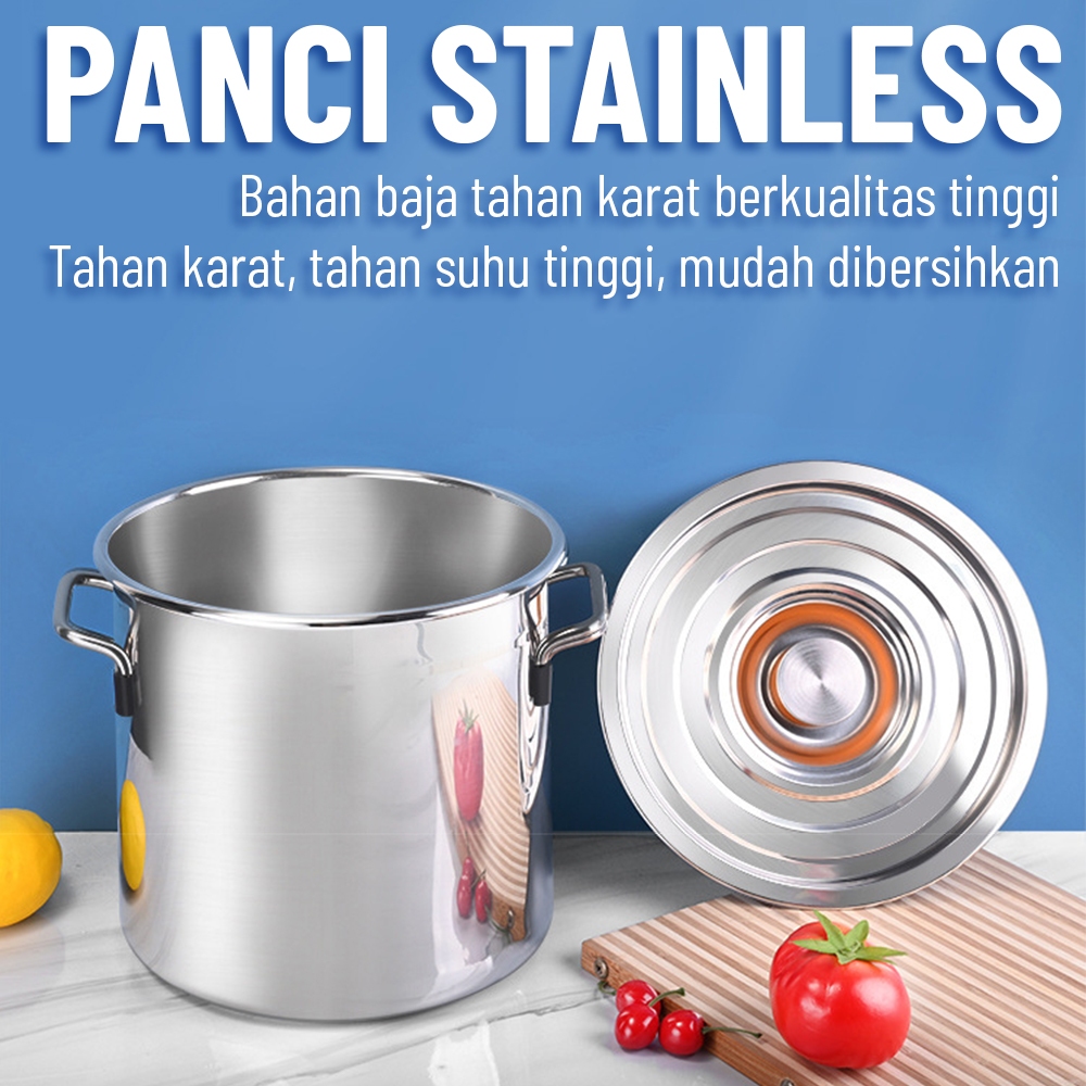 Orange Official Shop Dandang Stainless Steel SUS304 Tebal Panci Bakso