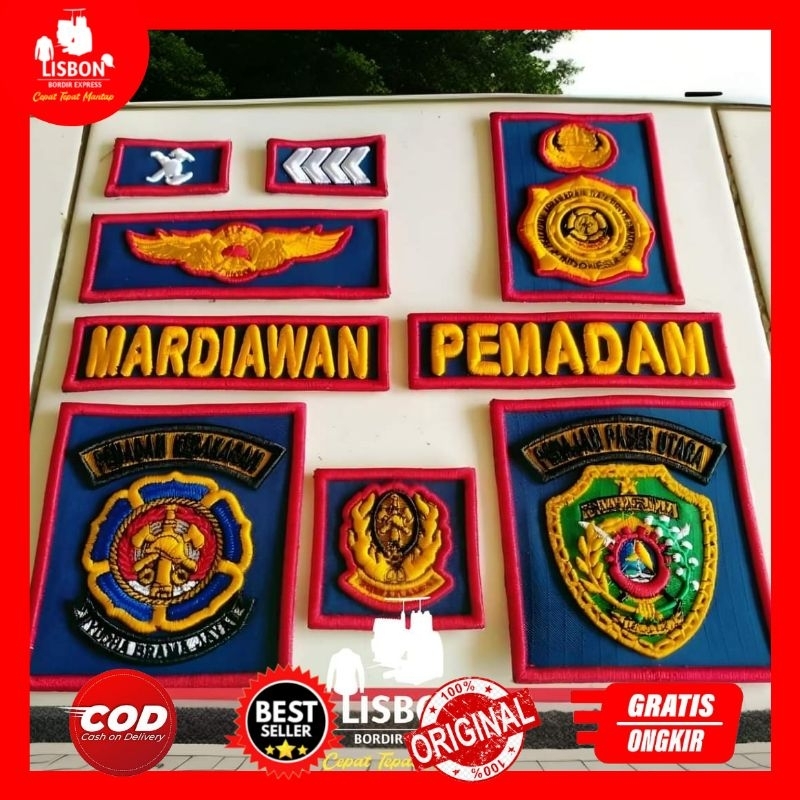 Bordir Timbul Logo Pemadam Kebakaran 3D