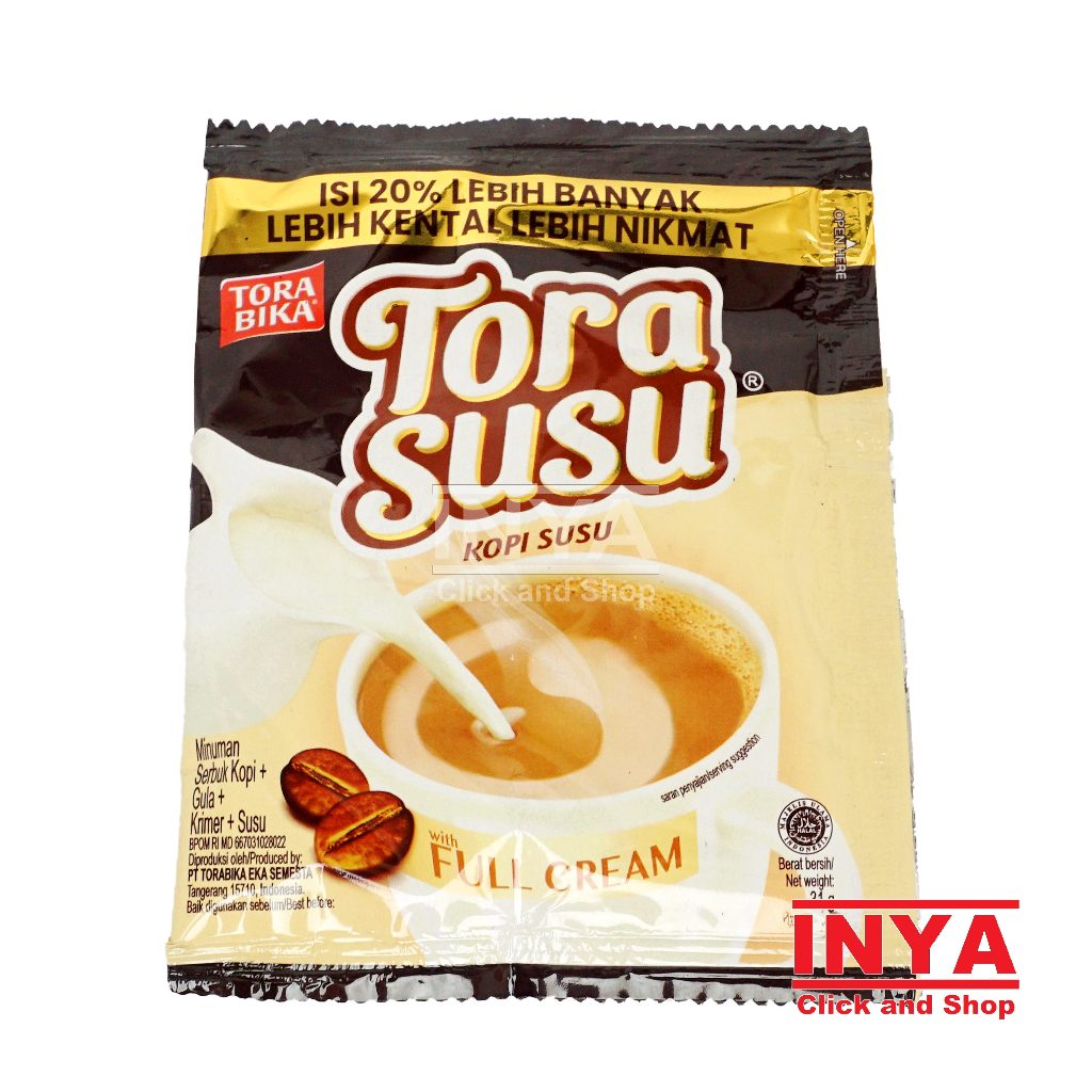 

Torabika Tora Susu Kopi Susu Full Cream 31gr Sachet - Kopi Instan