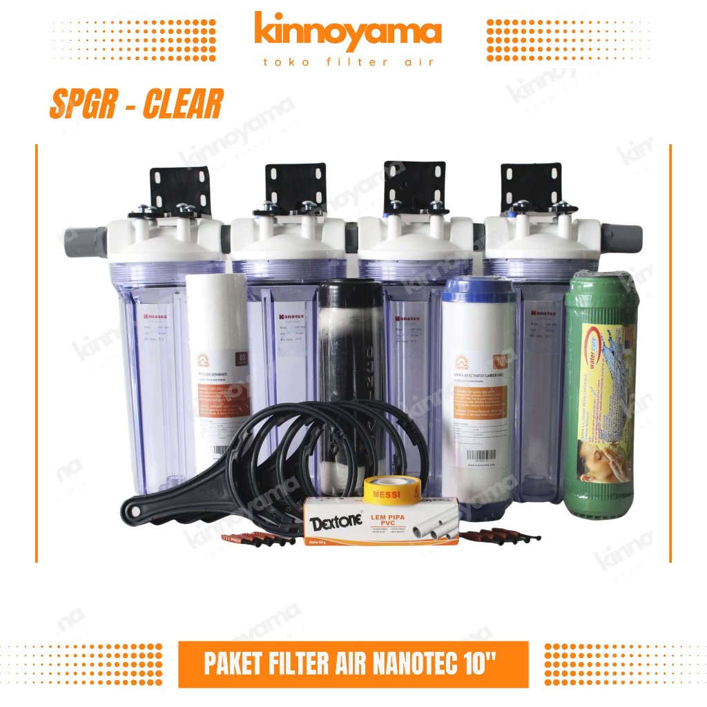 FILTER AIR SUMUR BOR / FILTER AIR NANOTEC 4 TABUNG 10" CLEAR 3/4''-SPGR