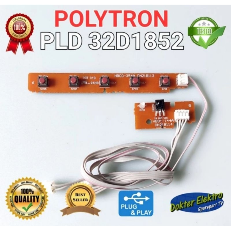 SENSOR TOMBOL TV LED POLYTRON 32 INCH PLD 32T1850 PLD 32D1850 PLD 32D1852 DN21B114 DN21B113