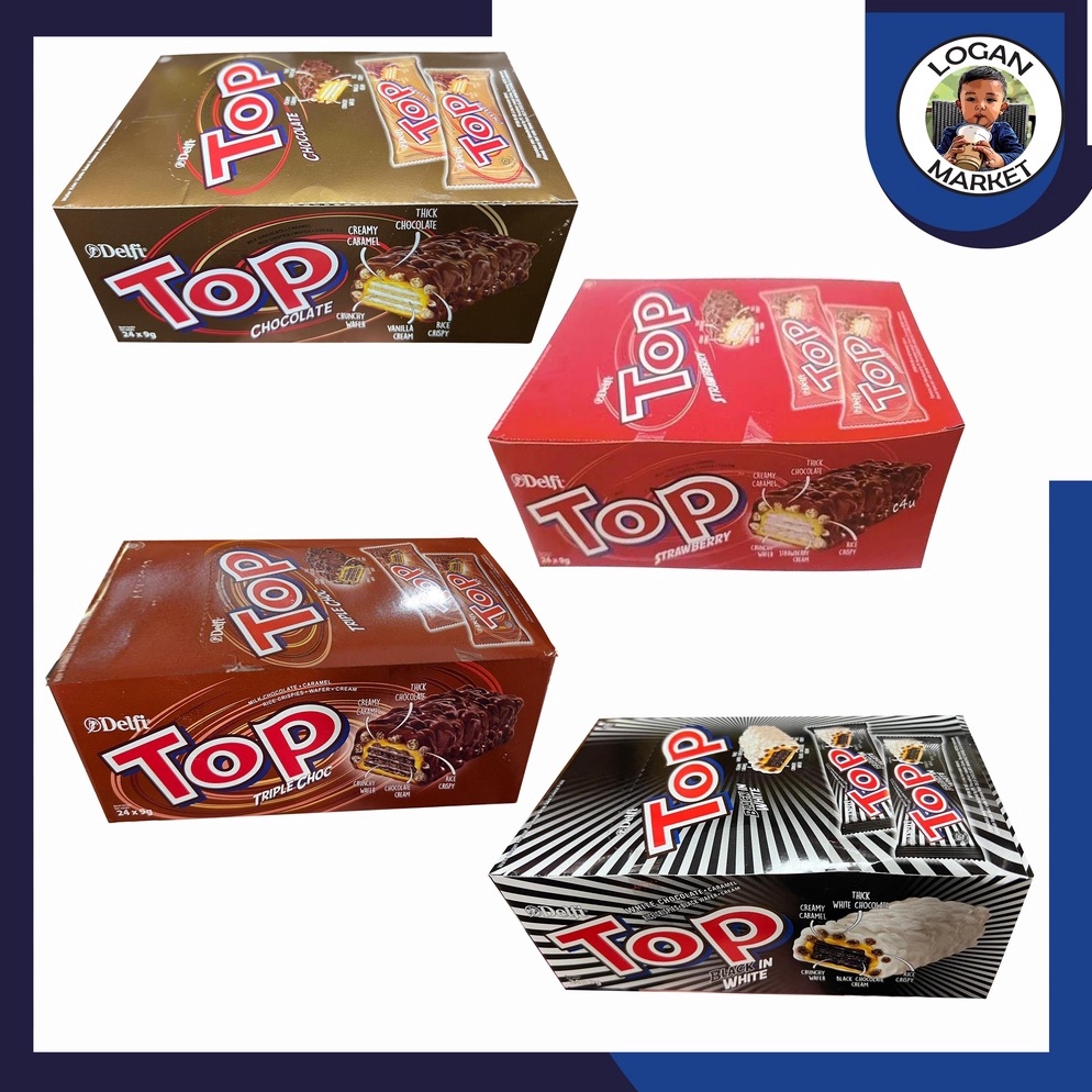 

Delfi Top Wafer 1 Box Isi 24 Pcs Sachet 24Pcs Coklat