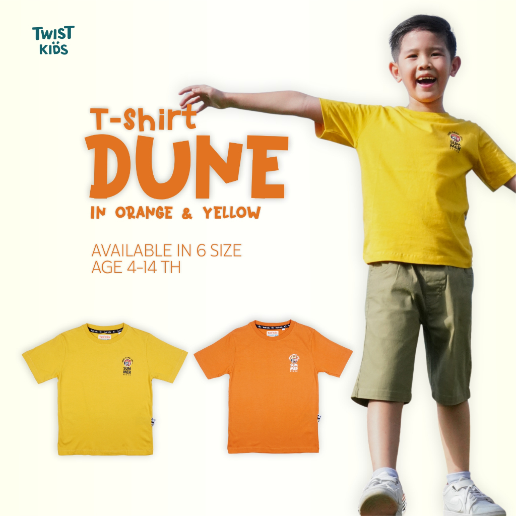 Twist Kids - DUNE C Summer Splash Series, Kaos Pantai/Kaos Liburan/Kaos Musim Panas Anak Laki-Laki L