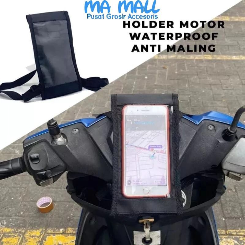 Dapatkan Holder Hp Motor Tas Waterproof Handphone Di Stang A85 Sarung Pelindung Ponsel Hape Untuk