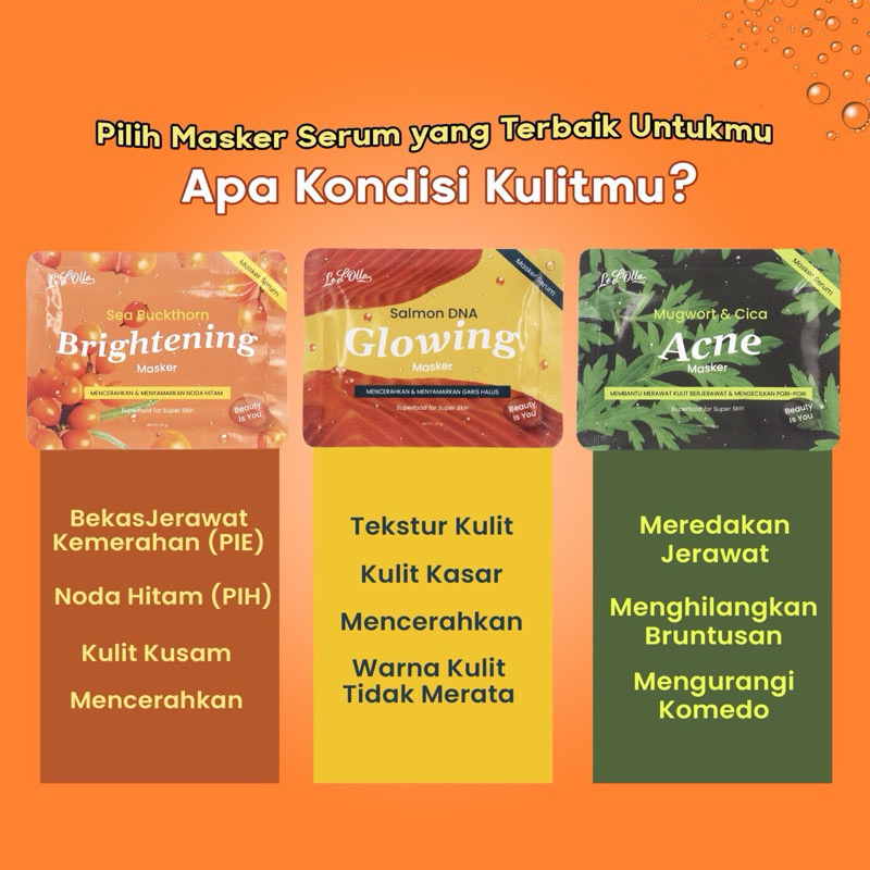 [BPOM] Ledolla Masker Glowing Salmon Dna Mask Mencerahkan Anti Acne
