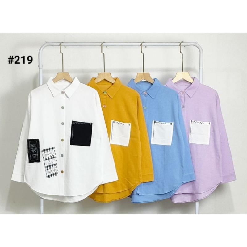 kemeja polos/kemeja cewek/kemeja cewek lengan panjang #219
