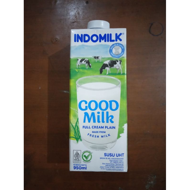 

susu full cream plain indomilk good milk 950ml