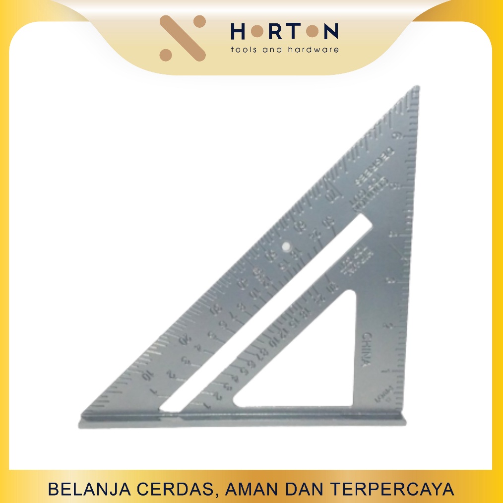 

ART L12C Siku Tukang Segitiga 7 Penggaris Mistar Triangle Rafter Square Speed