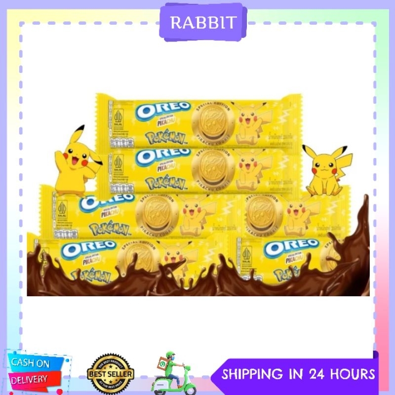 

[READY✓Biskuit Oreo Pokemon Banana Choco Edisi Pikachu Medium 119 gr